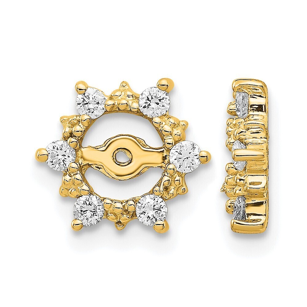 14k Yellow Gold Fancy Diamond Earrings Jacket Mountings